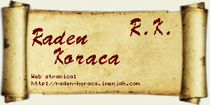 Raden Koraca vizit kartica